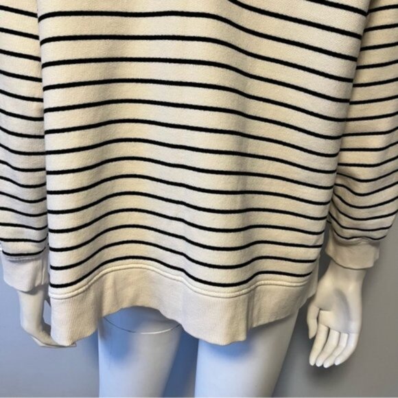 M&S COLLECTION Pure Cotton Striped Longline Hoodie - Picture 8 of 9